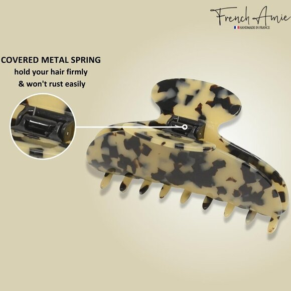 Hair Claw Clip Large Celluloid Interlocking No Slip Grip Elegant Stylish main image 5